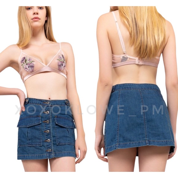 🔥SALE POL Button Front Denim Jean Skirt - Picture 11 of 12